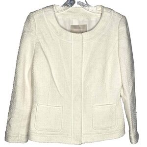 Banana Republic tweed Career Academia Wool Blend Button Cream Women's‎ Blazer